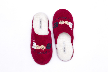 Pantofole Donna Latte a Biscotti con Scritta Milk and Honey.