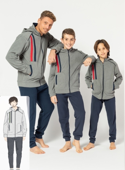 Tuta Ragazzo Micropile Apertura Zip Lunga Milk and Honey.