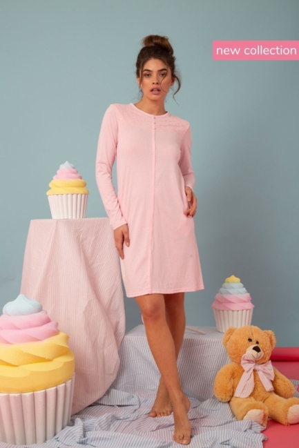 Canotta donna cotone manica lunga con inserti in pizzo Milk and Honey