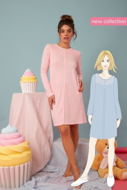 Canotta donna cotone manica lunga con inserti in pizzo Milk and Honey