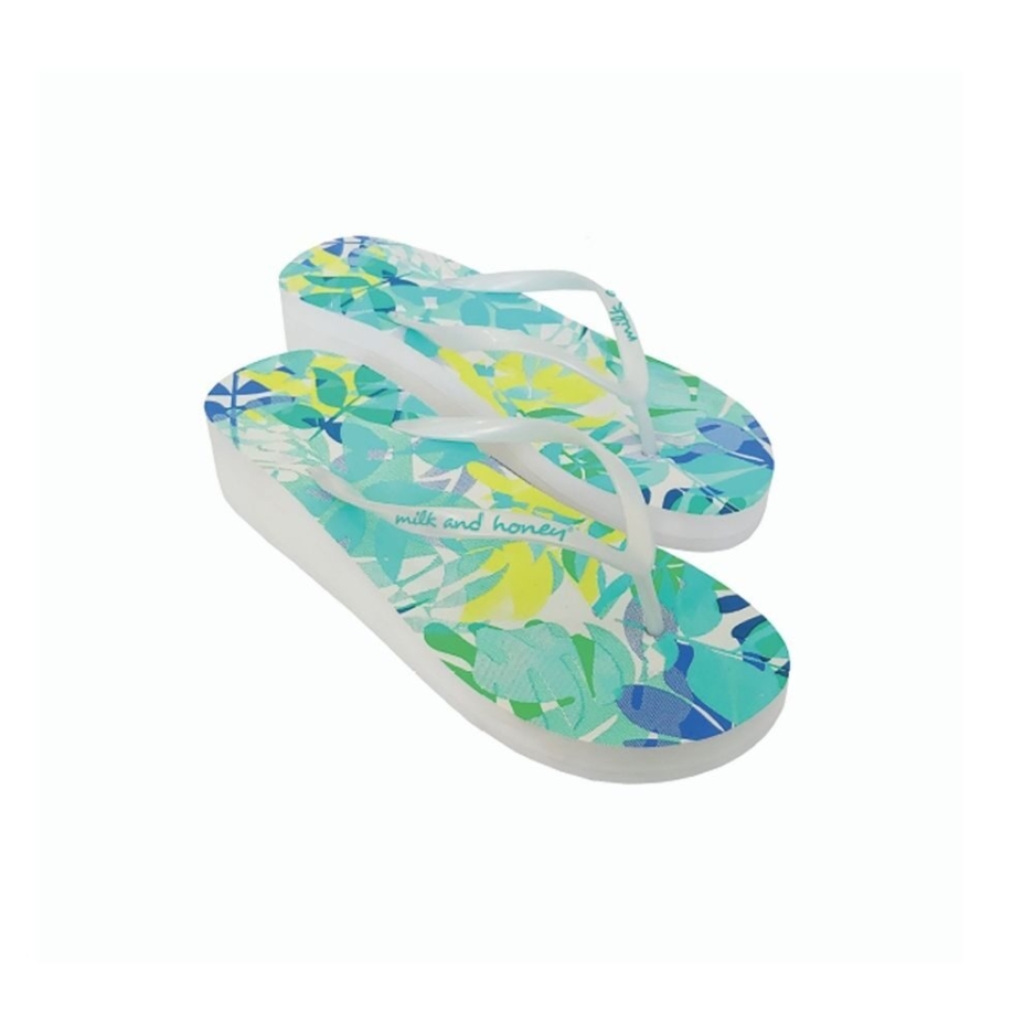 Flip flop donna con zeppa fantasia