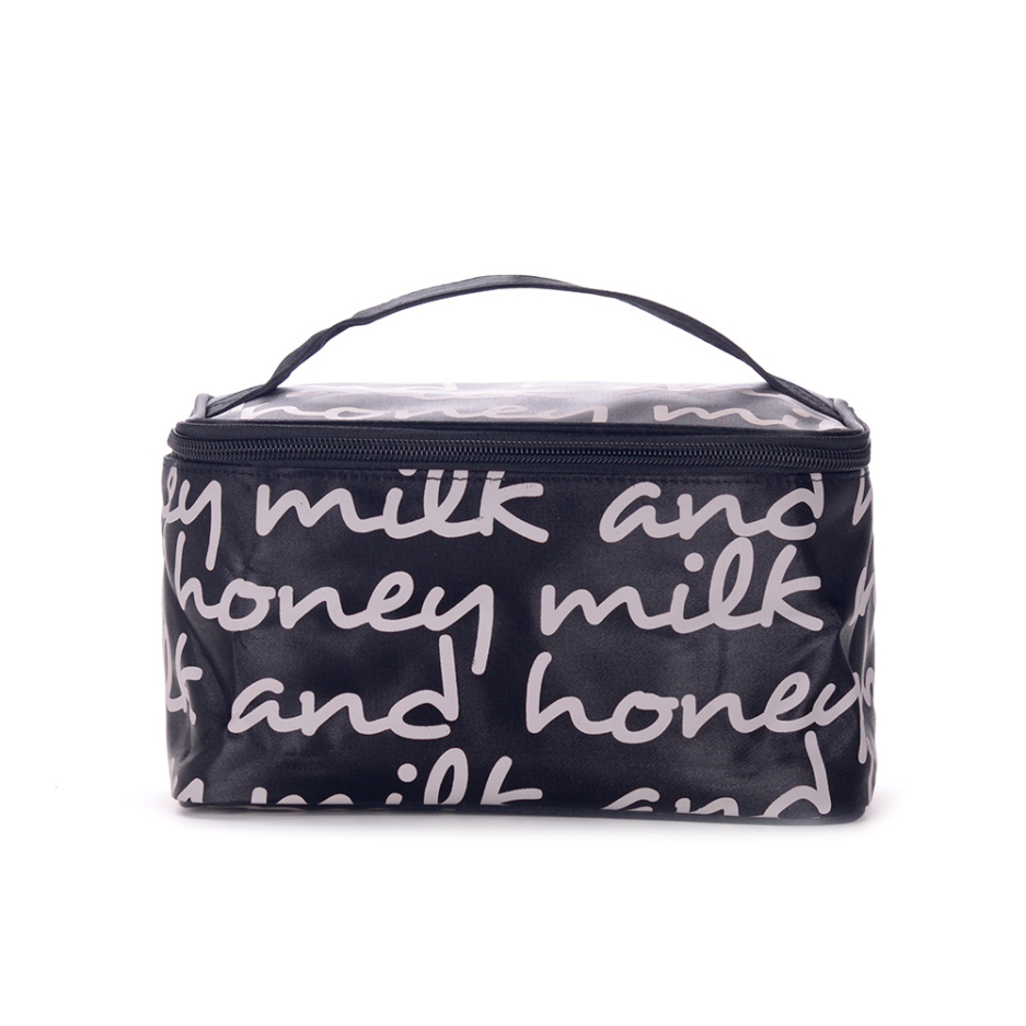 Beauty case logato stampa Milk and Honey