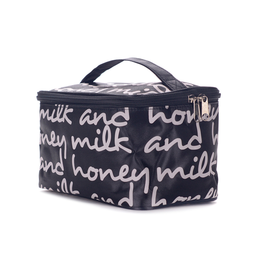 Beauty case logato stampa Milk and Honey