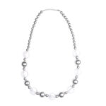 Collana con maxi perle argentate e trasparenti