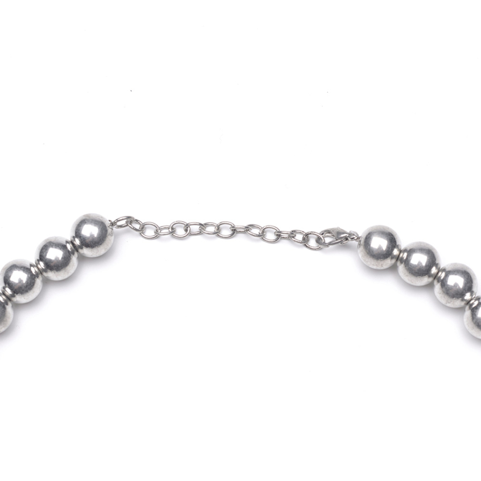 Collana con maxi perle argentate e trasparenti