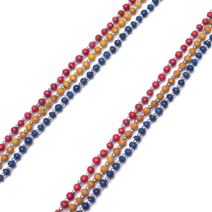 Collana in legno con perline multicolor