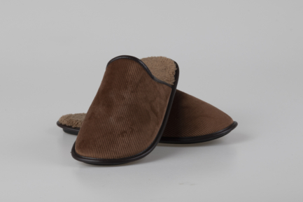 Pantofole Uomo in velluto con dettaglio in pelle Milk and Honey