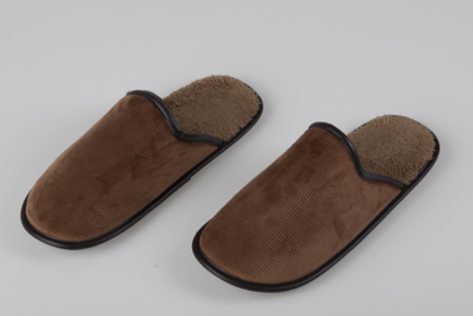Pantofole Uomo in velluto con dettaglio in pelle Milk and Honey