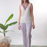 Pigiama cotone con pantalone in tessuto di cotone linea iris