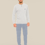 Pigiama lungo maglia jersey e pantalone tinto in filo linea Wimbledon