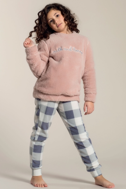 Pigiama Bimba in Sherpa e Pile Big Check