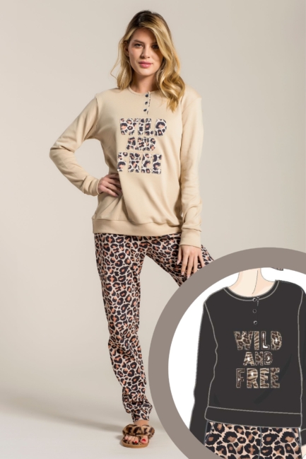Pigiama Donna In Caldo Cotone Wild