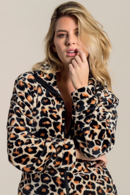 Giacca Dona Full Zip In Flannel Fleece Wild