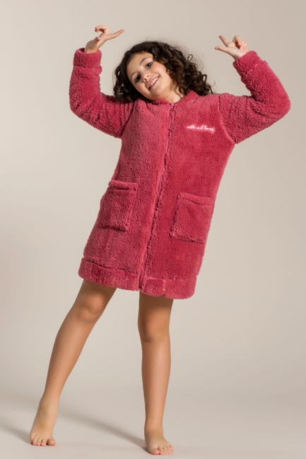 Vestaglia Bimba in Sherpa Big Check