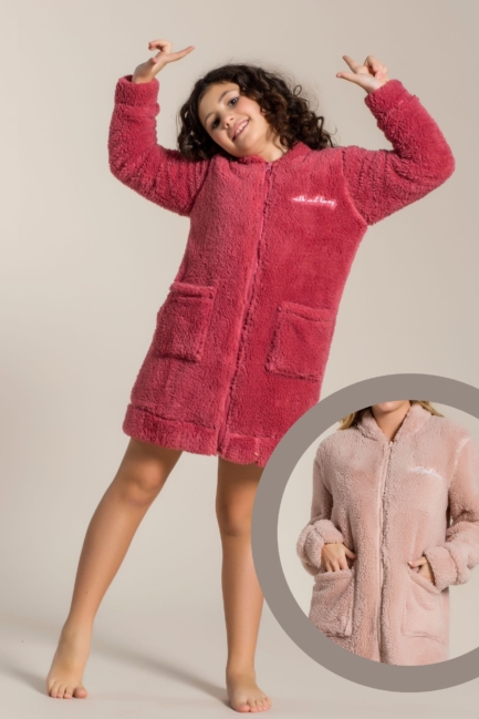 Vestaglia Bimba in Sherpa Big Check
